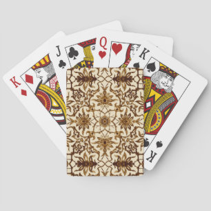 Art Nouveau Chinese Pattern Brown and Beige Poker Cards