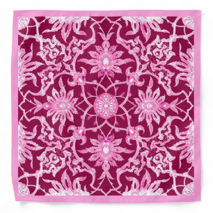 Art Nouveau Chinese Pattern - Burgundy Wine Bandana