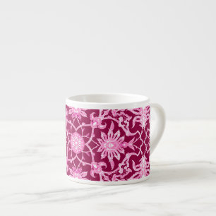 Art Nouveau Chinese Pattern - Burgundy Wine Espresso Cup