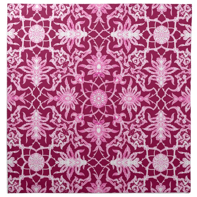 Art Nouveau Chinese Pattern - Burgundy Wine Napkin (Front)