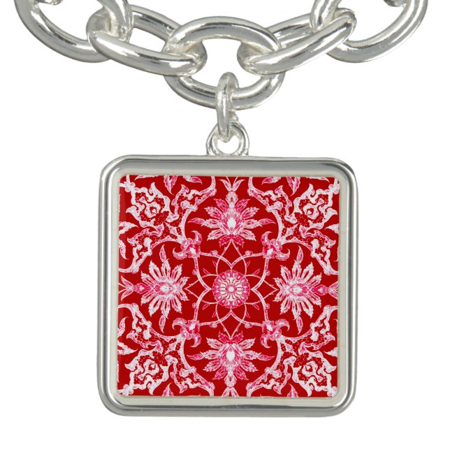 Art Nouveau Chinese Pattern - Deep Red Bracelet (Design)