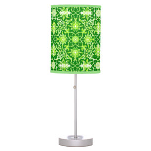 Art Nouveau Chinese Pattern - Emerald Green Table Lamp
