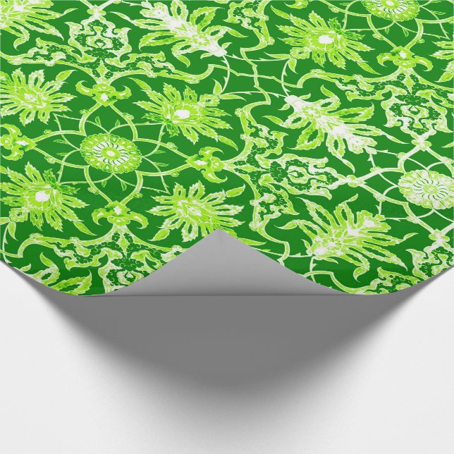 Art Nouveau Chinese Pattern - Emerald Green Wrapping Paper (Corner)