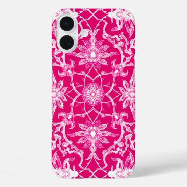 Art Nouveau Chinese Pattern - Fuchsia Pink Case-Mate iPhone Case (Back)