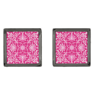 Art Nouveau Chinese Pattern - Fuschia Pink Cufflinks