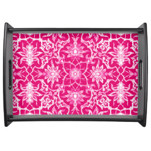 Art Nouveau Chinese Pattern - Fuschia Pink Serving Tray