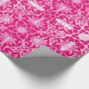 Art Nouveau Chinese Pattern - Fuschia Pink Wrapping Paper