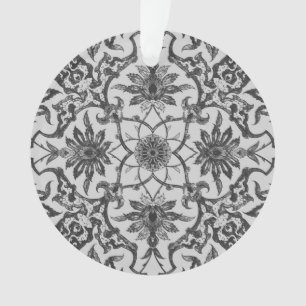 Art Nouveau Chinese Pattern - Silver Grey Ornament