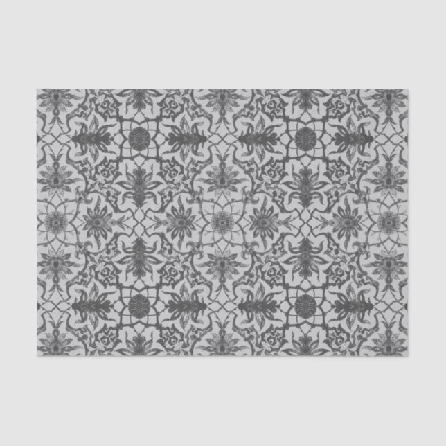 Art Nouveau Chinese Pattern - Silver Grey Tissue Paper (Front)