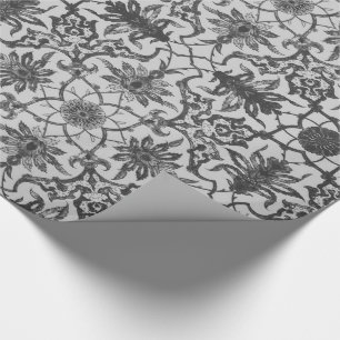 Art Nouveau Chinese Pattern - Silver Grey Wrapping Paper
