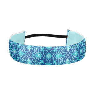 Art Nouveau Chinese Pattern - Turquoise and Blue Athletic Headband