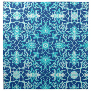 Art Nouveau Chinese Pattern - Turquoise and Blue Cloth Napkin