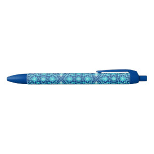 Art Nouveau Chinese Pattern - Turquoise and Blue Pen