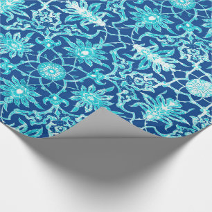 Art Nouveau Chinese Pattern - Turquoise and Blue Wrapping Paper