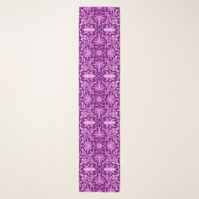 Art Nouveau Chinese Tile - Amethyst Purple Scarf (Front)