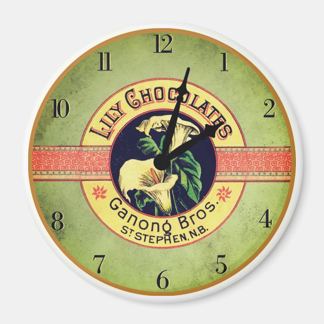 Art nouveau chocolate advertisement clock  magnet (Front)