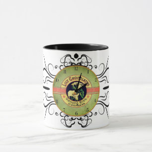 Art nouveau chocolate advertisement clock mug