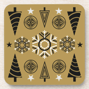  Art Nouveau Christmas Decoration Beverage Coaster