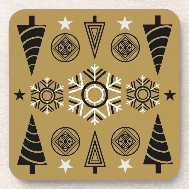  Art Nouveau Christmas Decoration Beverage Coaster (Front)