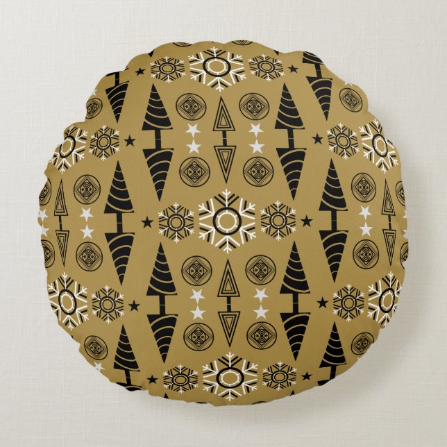  Art Nouveau Christmas Decoration Round Pillow (Front)