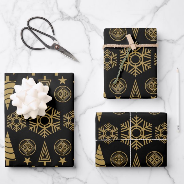  Art Nouveau Christmas Decoration Wrapping Paper Sheets (Front)