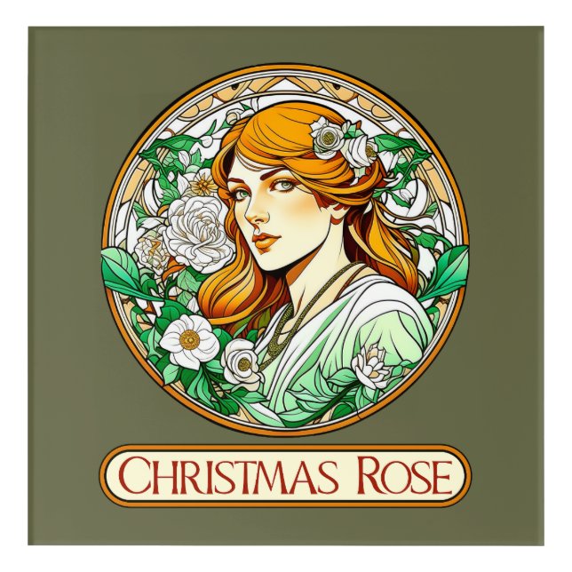 Art Nouveau Christmas Rose Woman (Front)