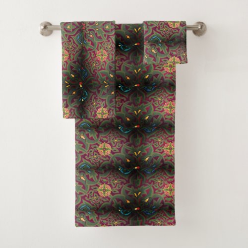 Art nouveau Christopher dresser floral textile art Bath Towel Set