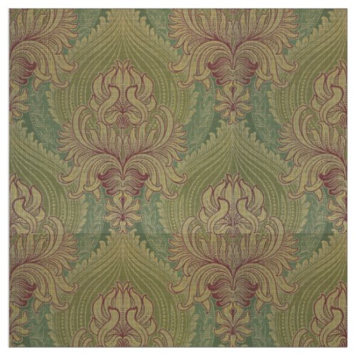 Art Nouveau Chrysanthemum  Artichoke Pattern Fabric