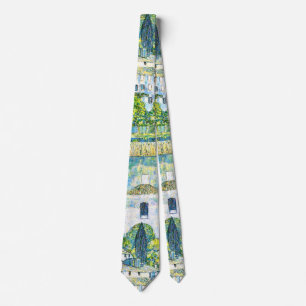 Art Nouveau Church in Cassone by Gustav Klimt Neck Tie