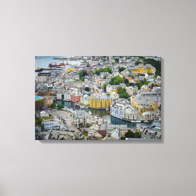 Art Nouveau city Alesund, Norway canvas print (Front)