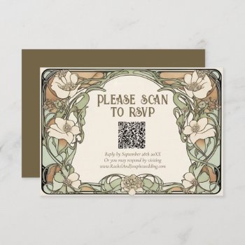Art Nouveau Classic Floral Wedding Response Card by Trifecta_Designs at Zazzle