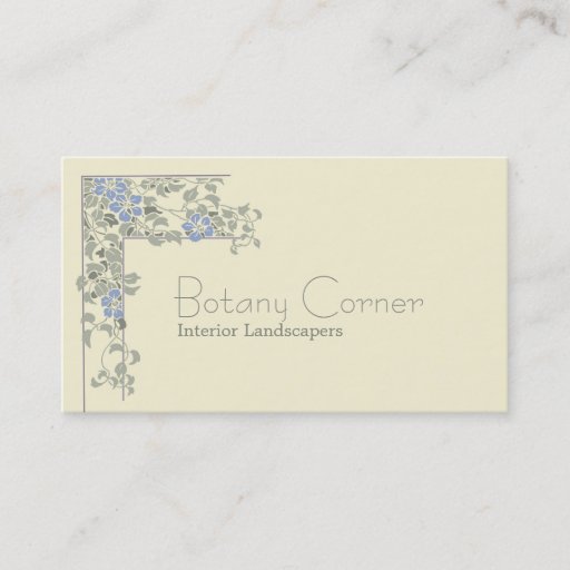 Customizable Art nouveau clematis business card template