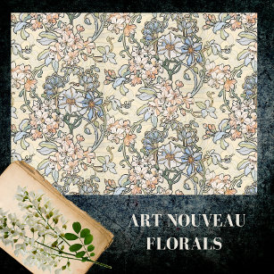 ART NOUVEAU CLEMATIS FLORAL BY MUCHA TISSUE PAPER