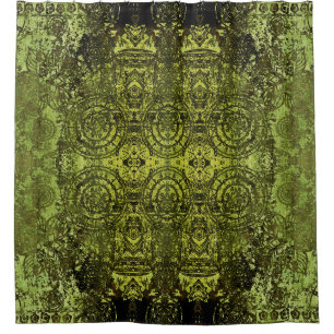 art nouveau colorful ornamental vintage pattern in shower curtain