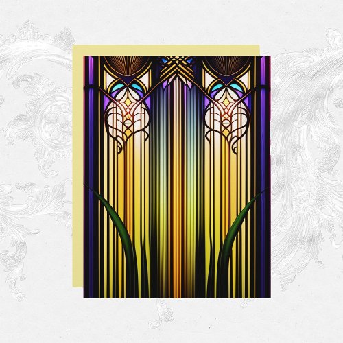 Art Nouveau Colorful Stained Glass Scrapbook Paper