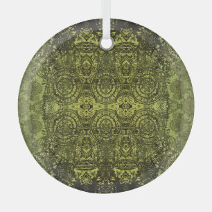 Art Nouveau: Colorful Vintage Ornament. Glass Ornament