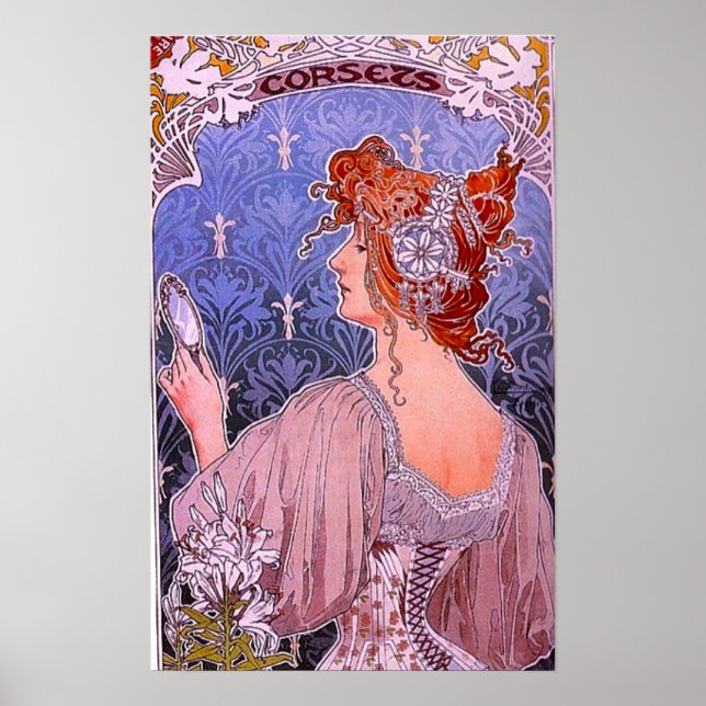 Art Nouveau Corset Advertisement Poster (Front)