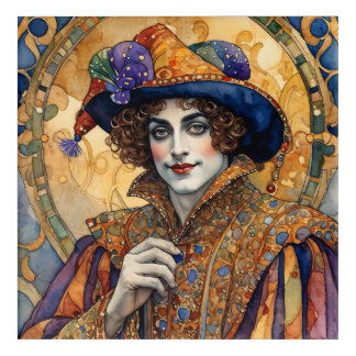 Art Nouveau court jester wall art