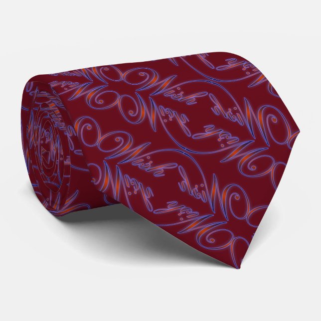 Art Nouveau (Cranberry) Neck Tie (Rolled)