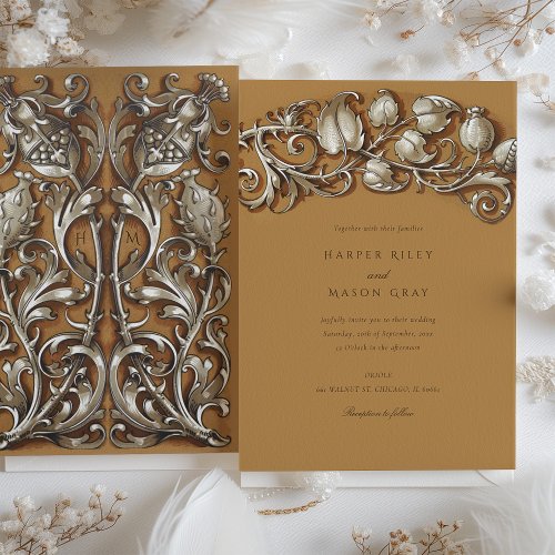 Art Nouveau Cream Elegance Wedding Invitation