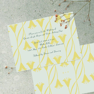Art Nouveau Custom Color Floral Lily Wedding Invitation