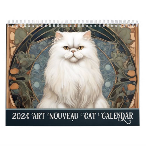 Art Nouveau Cute Pet Cat Calendar