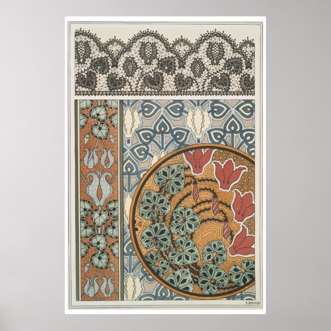 Art nouveau Cyclamen floral Eugene Grasset elegant Poster (Front)