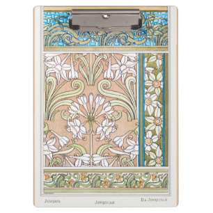Art nouveau daffodil Verneui textile floral art Clipboard