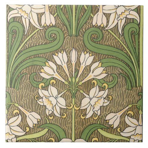 Art Nouveau Daffodils Tile