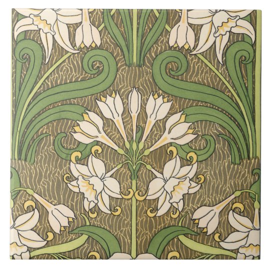 Art Nouveau Daffodils Tile | Zazzle.com
