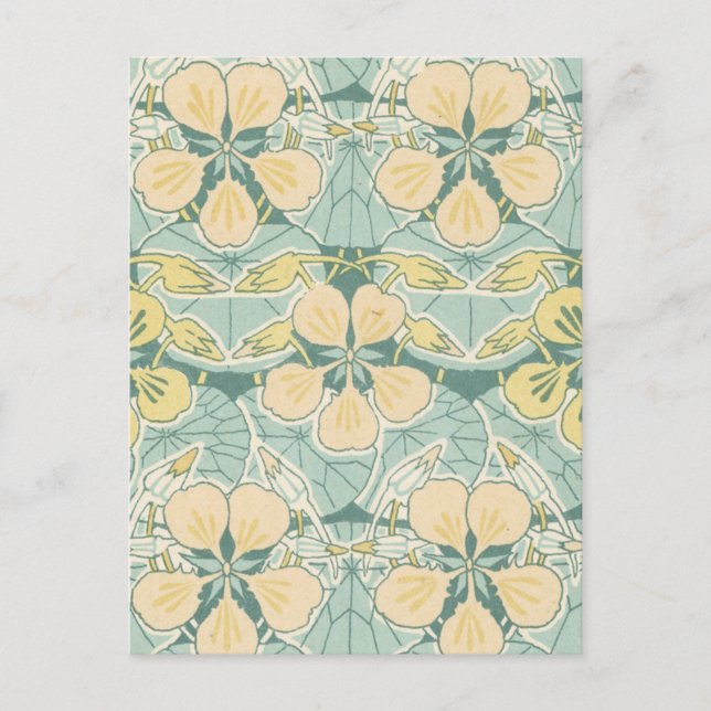 art nouveau dainty vintage floral pattern postcard (Front)