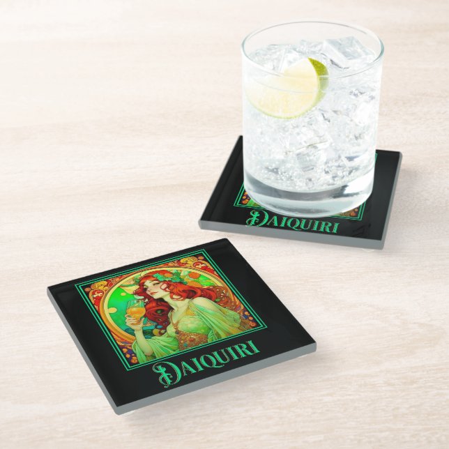 Art Nouveau Daiquiri Glass Coaster (Angled)