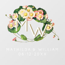 Art Nouveau Daisies Wreath Monogram to Personalize