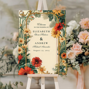Art Nouveau Daisy Frame Wedding Foam Board